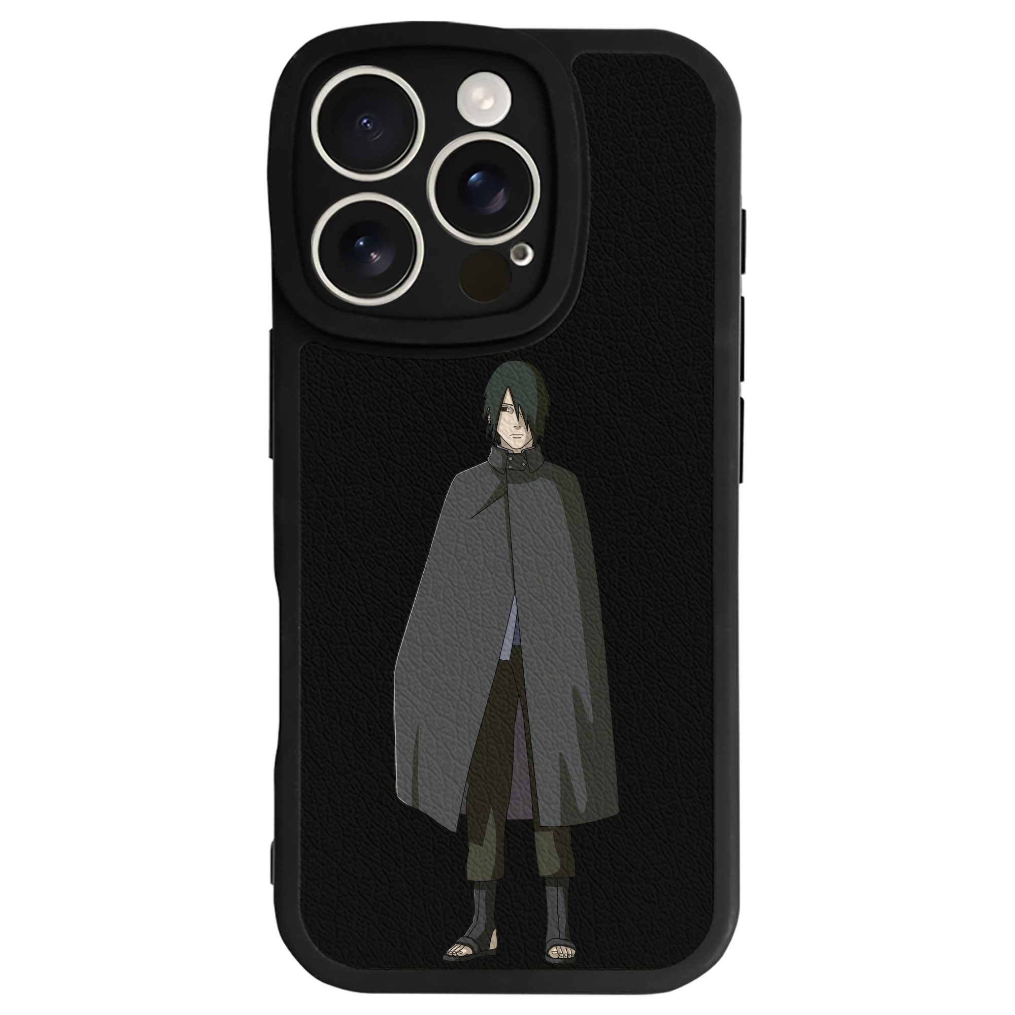 （画像用） NARUTO -ナルト- うちは サスケ Uchiha Sasuke 【iPhone 16シリーズ対応】シリコンスマホケース（レザー調） 材質：シリコン